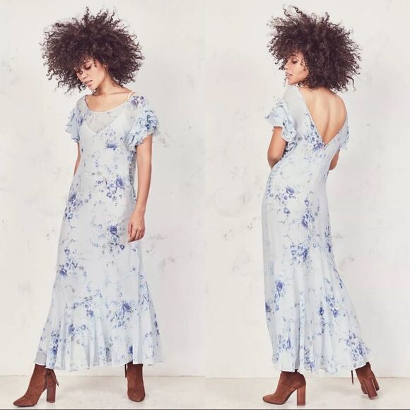 Love shack fancy Sloane Midi Silk Dress - Picture 4 of 12